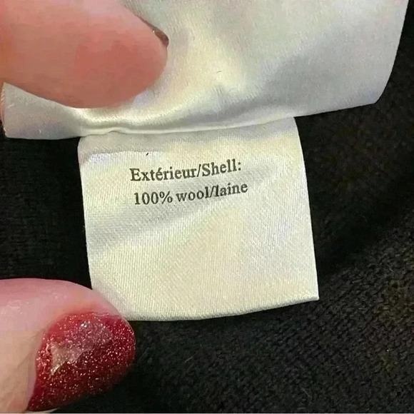 Weill black 100% wool cardigan with Rose front Buttons & Pockets *read Descripti - Picture 11 of 13